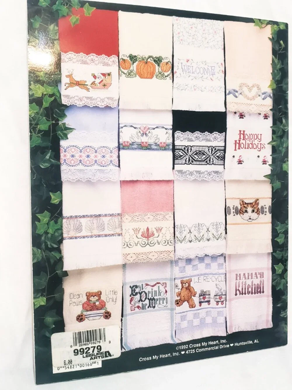 The Total Towel Book Cross Stitch Leaflet 1992 Cross My Heart CSB72 Sunflower